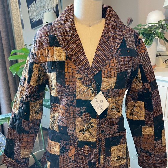 Donna Sharp Jackets & Blazers - New Donna Sharp Vintage Quilted Cotton Dragonfly Jacket Size: P